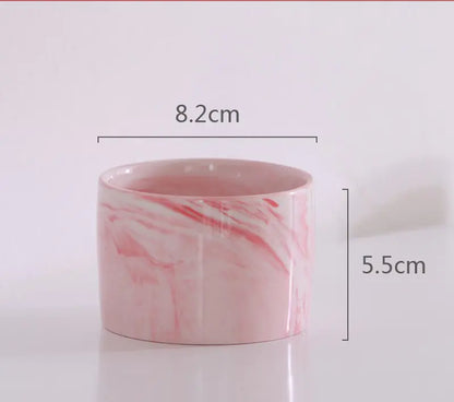 Pink Marble Pattern Ceramic Succulent Plant Pot