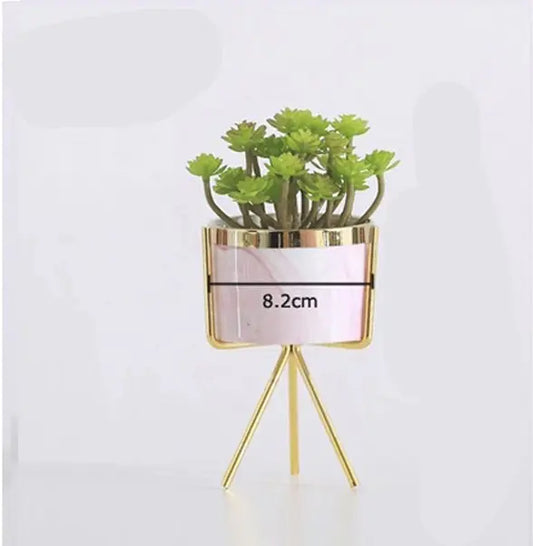 Pink Marble Pattern Ceramic Succulent Plant Pot