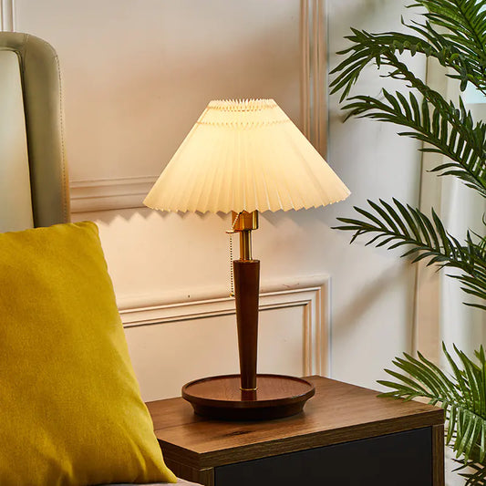 Classic Nordic Wood Bedside Lamp