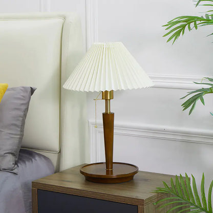 Classic Nordic Wood Bedside Lamp